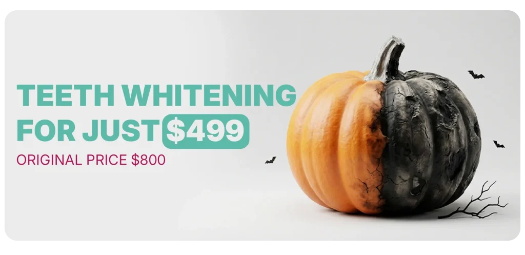 Pumpkin-themed teeth whitening promotion